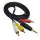 Кабель AV - штекер 3,5 18мм JACK удлиненный 4pin - 3xRCA штекер 1,5м GOLD Кабель AV - штекер 3,5 18мм JACK удлиненный 4pin - 3xRCA штекер 1,5м GOLD