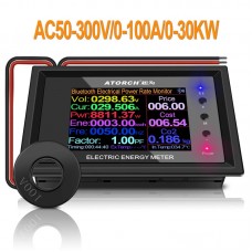 Ватметр АТ24-100-LY переменного тока AC 50-300В 100А Bluetooth Ватметр АТ24-100-LY переменного тока AC 50-300В 100А Bluetooth