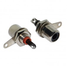 RCA гнездо с гайкой металл красное + черное RCA гнездо с гайкой металл красное + черное