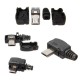 Штекер micro USB 5pin угловой с кабельным вводом